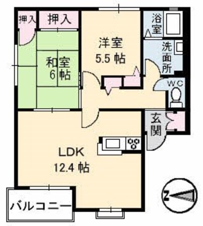 ラ・カーナ　Ｆ棟の物件間取画像